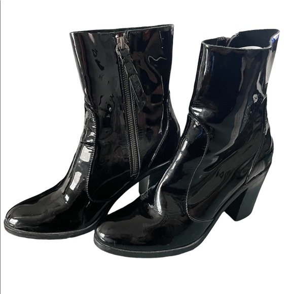 REVOLVE Splendid Roselyn Stacked Heel Sock Boot Black Size 7 - Picture 3 of 5